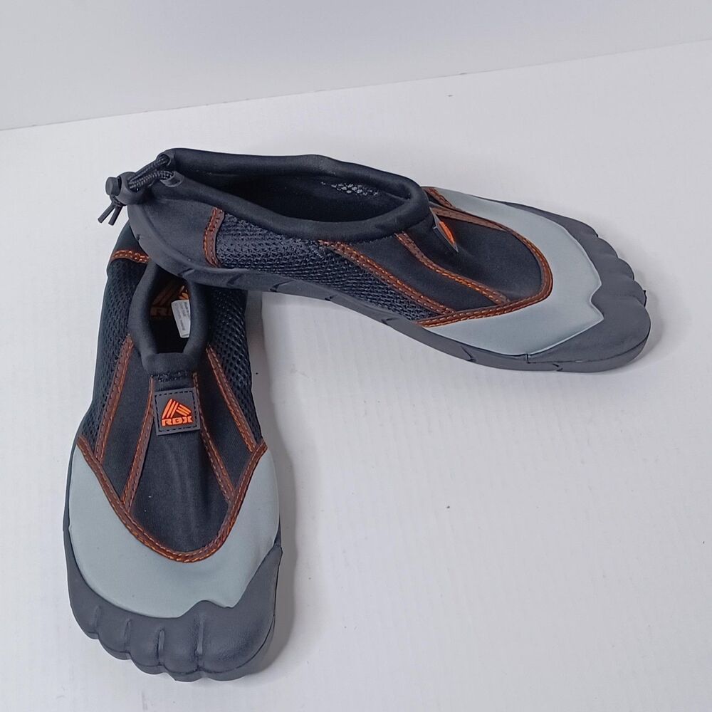 RBX Water Shoes Mens 12/13 Black Gray Mesh Aqua Socks Beach Swim Pool Surf